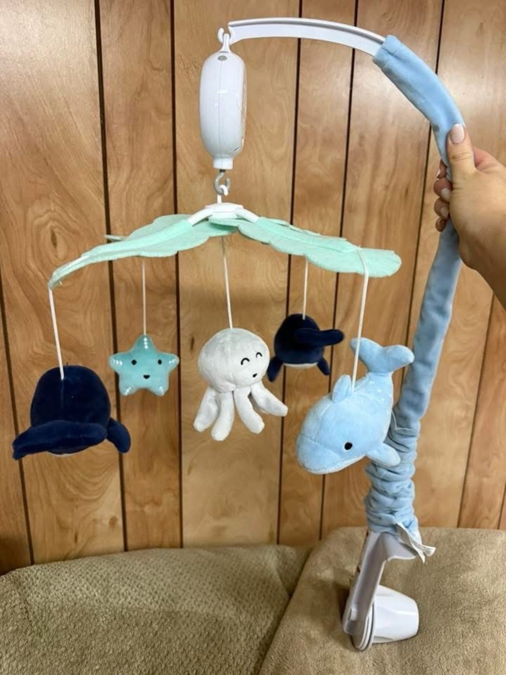 Plush Ocean Mobile for Cribs - Blue & Mint